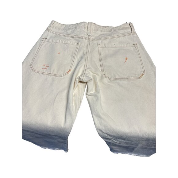 We The Free by Free People Cream Distressed Straight Crop Jeans – Size 27 – High - Picture 13 of 13